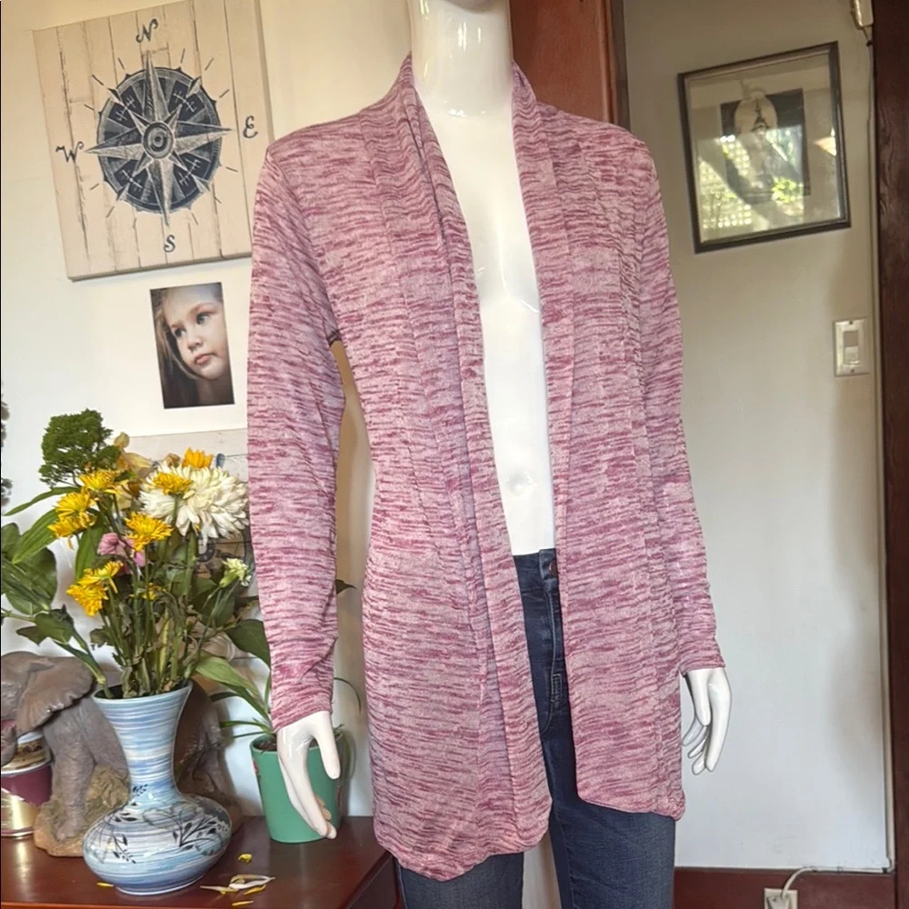 NWT northern reflections size small raspberry Pink Open-Front Cardigan Sweater - Picture 2 of 4